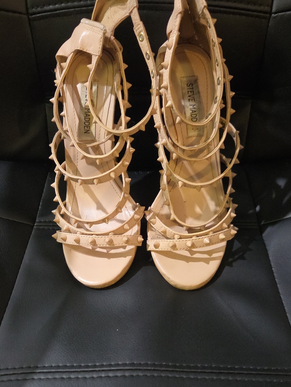 Steve Madden Blush Studded Strappy High Heels